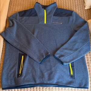 Vineyard Vines Blue and Yellow Quarter-Zip Sweatshirt